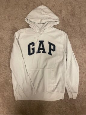 GAP White Hoodie with Navy Arch Logo